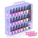 Beloving Nail Polish Organizer Case for 48 Bottles Nail Polish Holder with Adjustable Divider, Gel Nail Polish Storage Double Side Nail Polish Organizer Case for Storage Display, Purple (1 Count (Pack of 1))