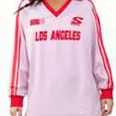 Jersey Shirts for Women Y2k Graphic Number Shirt Football Jersey Top V Neck Streetwear Long Sleeve Tops