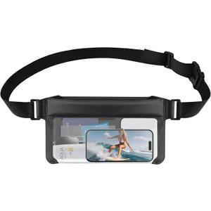 Waterproof Fanny Pack, Waterproof Pouch with Waist Strap for Phone Passport Purse, Floating Dry Bags for iPhone 16/15/14/13 Pro Max Galaxy S25 S24 and Pixel, Boating Surfing Kayaking Accessories