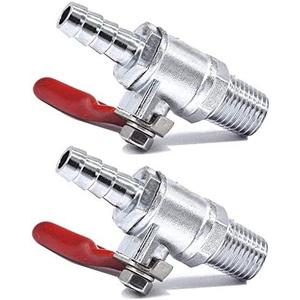 HZFJ NPT 1/4 to 5/16 Hose Barb Straight Through Forged Brass Micro-Cut Ball Valve (Check Valve, 5/16 Hose barb 2PCS)