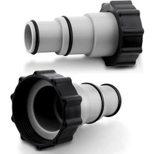2 Pack Pool Hose Adapter A with Collar for Intex, Converts 1.5 to 1.25 Inch Hoses for Threaded Connection Pumps (2, 2 * 4.28)