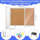 Motipuns Enclosed Bulletin Board 48 x 36 Inch, Resistant Enclosed Notice Board Cork Displays Boards Wall Mounted Display Case with 2 Locking Door for School Office Commercial, Aluminum Frame (12 x A4)