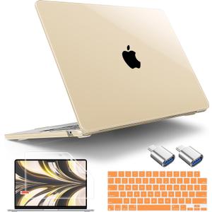 Tuiklol for 2026 2025 2024 2023 MacBook Air 15 inch Case Model M5 A3448 M4 A3241 M3 A3114 M2 A2941 Hard Shell Case with Keyboard Cover & Screen Protectorfor MacBook Air 15.3'' Cover,Clear Peach Fuzz