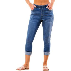GRAPENT Pull On Jeans for Women High Waisted Skinny Capri Pants Trendy Stretch Denim Cropped Jeans Crop Jeggings Capris (XX-Large, Darkness Blue)