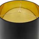 Aspen Creative 31099 Transitional Hardback Drum (Cylinder) Shaped Spider Construction Lamp Shade in Black with Gold inside Washi Paper, 16" wide (16" x 16" x 12")