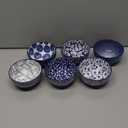 Selamica Ceramic Mini Dipping Bowls 3 inch Soy Sauce Dish Set, 2.7 oz Small Dip Bowl for Side Dish, Appetizers, Sushi, BBQ, Set of 6, Vintage Blue