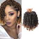 VIOLET Pre-twisted Passion Twist Crochet Hair 6 Inch 9 Packs Passion Twist Hair Pre Looped Ombre Blonde Short Passion Twist Hair Crochet Braids Hair ExtensionsT27,6 Inch,9 Packs