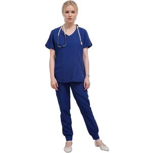 Town Scrubs for Women Scrub Set - Jogger Pant and Comfort Stretch V-Neck Easy Care Uniforms (Blue, S)