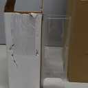 Inbagi 6 Pcs Square Drinking Glasses with Glass Straws 15.6 oz Highball Cups Clear Kitchen Glassware Elegant Bar Bottles for Water, Wine, Juice, Cocktail, Coffee and Mixed Drinks