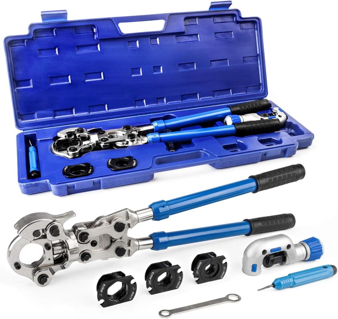 iCrimp Copper Pipe Pressing Tool Kit with Cutter&Deburring Tool for ProPress Copper Fitting-Manufactured by IWISS
