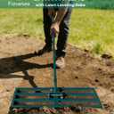 Lawn Leveling Rake 30"x10", Yard Leveling Rake with Wall-Mount Hook, Heavy-Duty Ground Leveler for Soil, Sand, Topsoil, Compost & Fertilizer