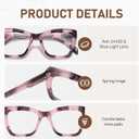 Oversized Reading Glasses Women Men Oprah Style Blue Light Blocking Computer Square Reader Spring Hinge Eyewear LK6085 (C1black+c4pink Tortoise+c5champagne)