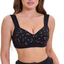 Daisy Bras for Women, Front Closure Bras Plus Size Push Up Comfortable No Underwire Seniors Full Coverage Cotton Bra, Size 4XL
