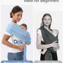 Momcozy Baby Carrier AirMesh - The Perfect Summer Water Sling for Newborns to Toddler 8-35 lbs - Cooling, Breathable and Lightweight Baby Wrap, Nice for Summer, Pool, Beach, Swimming, Light Blue