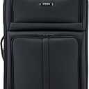 U.S. Traveler Anzio Softside Sturdy Ballistic Nylon Expandable Travel Suitcase Luggage with 4 Spinner Wheels, Dark Grey, Checked-Large 30-Inch