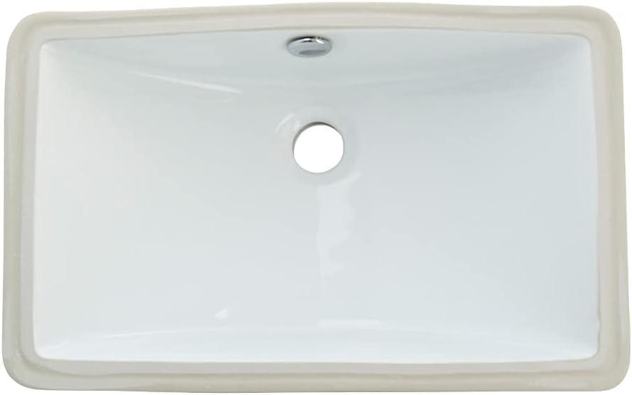 Elements of Design Kingston Brass LB18127 Fauceture Courtyard Undermount Bathroom Sink with Overflow, 18.25 x 11.94 x 6.88, White