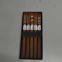 GLAMFIELDS Reusable Chopsticks Japanese Natural Wooden 5 Pairs Classic Style Lightweight Safe Chop Sticks 8.8 Inch/22.5cm Gift Set (Brown)