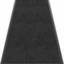 Front Door Mat, 4'x8' Indoor Outdoor Door Mat, Commercial Industrial Entrance Doormat, Heavy Duty Welcome Mat, Rubber Backing Non Slip Doormat for Entryway (Dark Grey Striped)