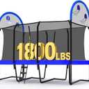 Zupapa 1800LBS Weight Capacity Rectangle Trampoline 10x17FT 9X15FT 8X14FT Outdoor Square Gymnastics Trampolines with Basketball Hoops for Kids Adults Long Large Big Rectangular Tumbling Trampolin