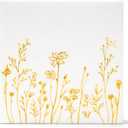5 x GardenCity Floral Napkins, Gold Flower Cocktail Napkins, Disposable Wildflower Paper Napkins, 3-Ply, 5x5 Folded (50 Pack)