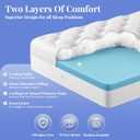 OhGeni Cooling 4 Inch Full Size Dual Layer Mattress Topper, 2 Inch Gel Memory Foam, 2 Inch Soft Pillow Top Pad, Bedroom Essentials Mattresses Cover, Extra Comfortable Sleep and Back Pain Relief