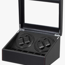 LLS Automatic Watch Winder with 4 Quiet Running Motor Watch Winding Display+ 6 Flexible Watch Pillows Luxury Fiber Leather Storage Case for Man/Woman's Watches