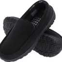 Lulex Mens Slippers Moccasins for Mens Memory Foam House Slippers Indoor Outdoor House Shoes (11, Black)