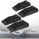 Low Profile Car Service Ramp with Anti-Slip Pads, 4 Pack for Oil Changes and Lift Vehicle Maintenance, Low-Chassis Racing Sports Car Tire Ramps for Jack Support (L17" (4 Pack))