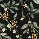 VOLEAAR Dark Peel and Stick Wallpaper Vintage – Dark Green Leaf Removable Self-Adhesive Vinyl for Bathroom Bedroom Kitchen Drawer Cabinet, Black Green Gold Floral Wall Decor Retro Style 17.5" x 118"
