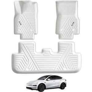 Floor Mats for 2025-2026 Tesla Model Y Juniper,White
