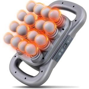 16 Head Massage Gun Set, Deep Tissue Percussion Massager, 2600mAh Electric Massage Tools with 9 Styles & Levels, Dark Grey