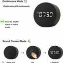 Wooden LED Digital Alarm Clock for Desk – Modern Aesthetic Wood Clock with Adjustable Brightness, 3 Alarms, Large Display, AC Powered Stays On When Plugged in (Beige)