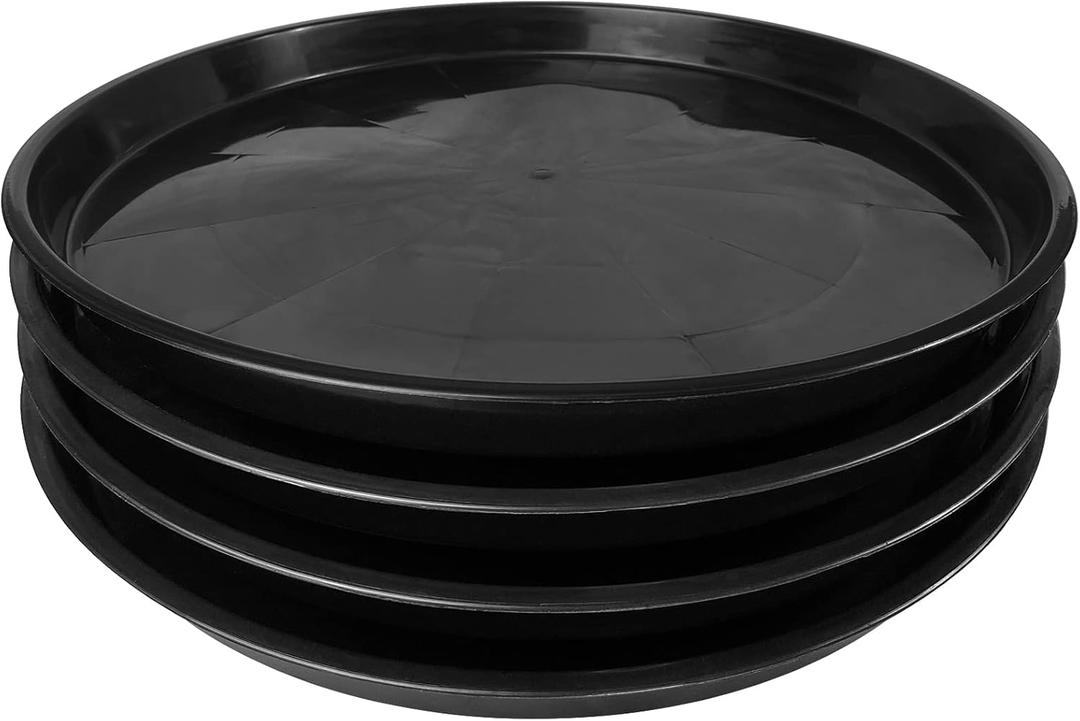 Plant Saucer 14 16 18 20 22 Inch, 4 Pack Heavy Duty Large Plant Tray for Planter Pot, Plastic Flower Pot Saucers Drip Water Trays for Indoors and Outdoors (14 Inch)