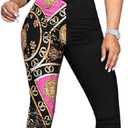 Glozeplus 2 Piece Outfits for Women Sexy Bodycon Long Sleeve Crop Tops Long Pants Sets Floral Print Tracksuits Jumpsuits (Medium, Colorful10884-5)