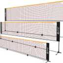 Portable Tennis Net,Stainless Steel Poles Badminton Net Set Adjustable Height Nylon Net with Carry Bag, for Kids Volleyball, Pickleball,Soccer, Indoor, Outdoor Court, Backyard, Beach, Driveway, 20 FT