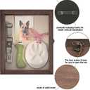 Pet Memorial Shadow Box with Clay Paw Print Impression Kit,Dog Wood Picture Frame Ornament as Loss Pet Keepsake and Gifts for Pet Lover