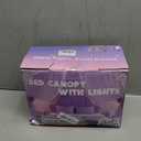 White Bed Canopy with 24 Colors Star Lights for Girls, 8 Corner Princess Canopy Bed Curtains with Color Changing LED String Lights Remote Timer for Adults Women Bedroom, Twin Full Queen King Bed