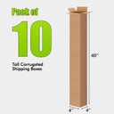Docik 4x4x40 Inch Tall Corrugated Cardboard Boxes, 10 Pack