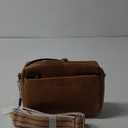BOSTANTEN Small Crossbody Purse for Women Triple Zip Cell Phone Leather Handbag with Colored Shoulder Strap
