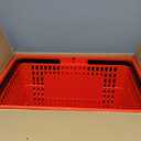 20 Pcs Bulk Shopping Baskets with Handles, 20 L Plastic Grocery Basket 16.9'' x 11.8'' x 9.1'' Portable Shopping Cart for Retail Stores Supermarket(Red)