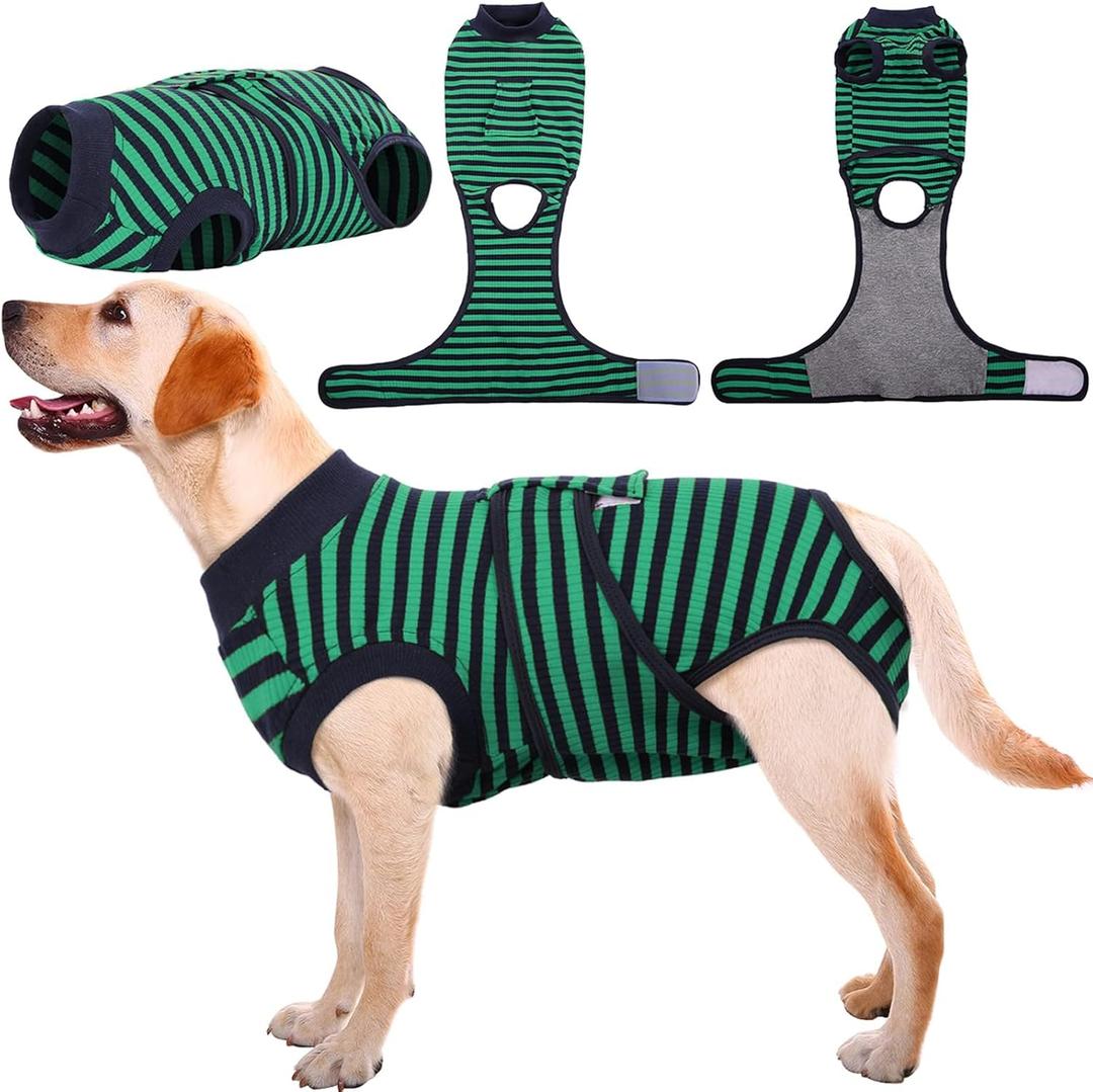Kuoser Recovery Suit for Dogs Cats After Surgery, Professional Pet Recovery Shirt Dog Abdominal Wounds Bandages, Substitute E-Collar & Cone,Prevent Licking Dog Onesies Pet Surgery Recovery Suit (XL (Back:20.1-24.8'', Weight:42-75 LB))