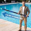 getlstub 16FT Telescopic Pool Pole, Heavy Duty Aluminum Extension Pole 4-16 FT for Above Ground & Inground Pools, Fits Skimmer, Net, Brush & Vacuum Heads