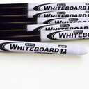 2 x BAZIC Products Dry Erase Marker Black Fine Tip, Whiteboard Pen Marcador, Low Odor Markers White Board Pens for Office School Supplies (4/Pack), 1-Pack