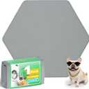 FXW Washable Pee Pads for Dogs, Puppy Pads with Super Absorbent, Specifically Designed for FXW Rollick/Homeplus 24inch 6 Panels Dog Playpen, 31" Hexagon, Gray, 1 Pack
