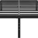 16 Inch Queen Size Bed Frame - No Box Spring Needed Heavy Duty Black Metal Platform Mattress Foundation, Non-Slip Noise Free Easy Assembly Steel Slats Bedframes with Cleance Storage