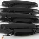 FRONEZER Exterior Door Handle, 4PCS Black Front Rear Driver Passenger Compatible with 2007-2014 Chevy Silverado Suburban Avalanche Tahoe, GMC Sierra Yukon Cadillac Escalade Replace 20828258 22738721