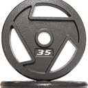 BalanceFrom Powergainz Olympic 2-Inch Cast Iron Plate Weight Plate for Strength Training and Weightlifting, Black POG-AT2IN-35X2