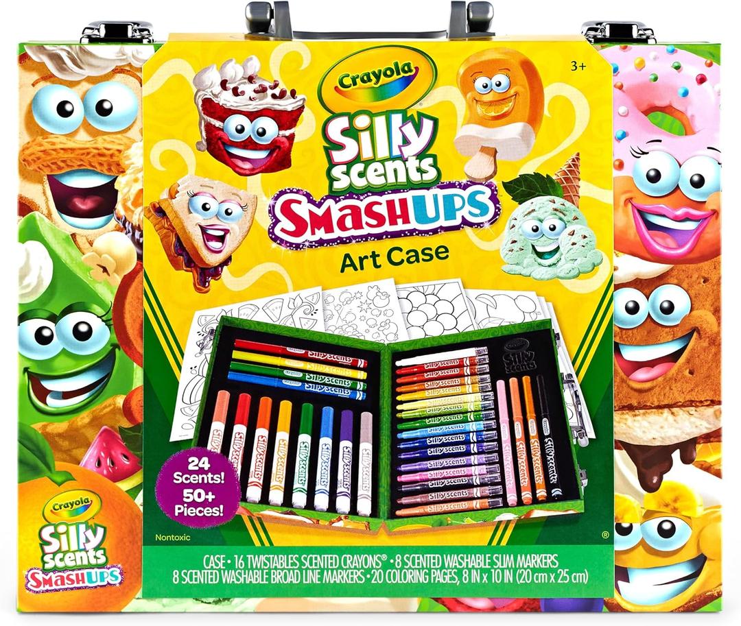 Crayola Silly Scents Mini Inspiration Art Case, Scented Crayons & Markers Set, Art Kit for Kids, Easter Basket Essentials, Coloring Supplies, Travel Gifts for Kids, Ages 4+