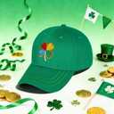 3 x St Patrick's Day Hat for Men Women, Adjustable Embroidered Shamrock Baseball Cap, Green Irish Trucker Hat (Green)