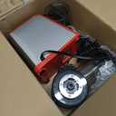 Electric Cheese Grater, 300W DC Motor Rotary Cheese Grater with 5 Different Shapes of Blades, Vegetable Cutter for Potato, Nuts, Kitchen Chopper with Non-slip Suction Base, Red